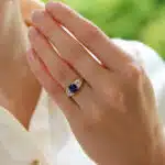 Late Victorian Old Cut Diamond and Sapphire Three-Stone Ring
