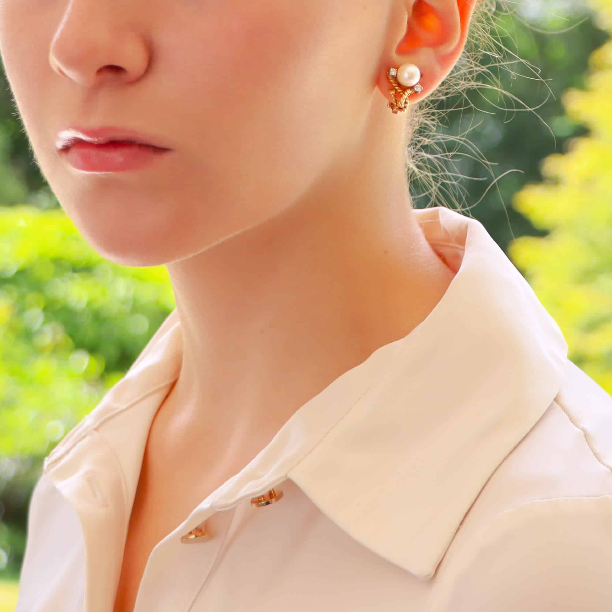 Antique clip on earrings top