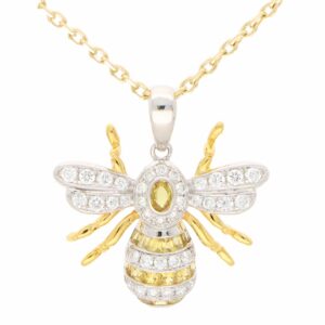 Yellow Sapphire and Diamond Bee Pendant