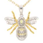 Yellow Sapphire and Diamond Bee Pendant