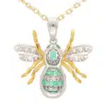 Emerald and Diamond Bee Pendant