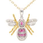 Ruby and Diamond Bee Pendant