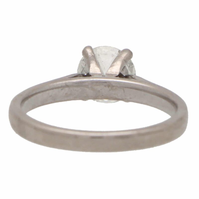 Certified Old European Cut Diamond Solitaire Engagement Ring