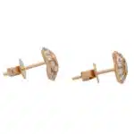 Diamond Swirl Earrings in Rose Gold