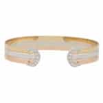 Vintage Cartier Diamond Double C Torque Bangle