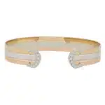 Vintage Cartier Diamond Double C Torque Bangle
