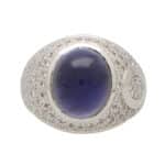 Vintage Antonini Iolite and Diamond Bombe Ring