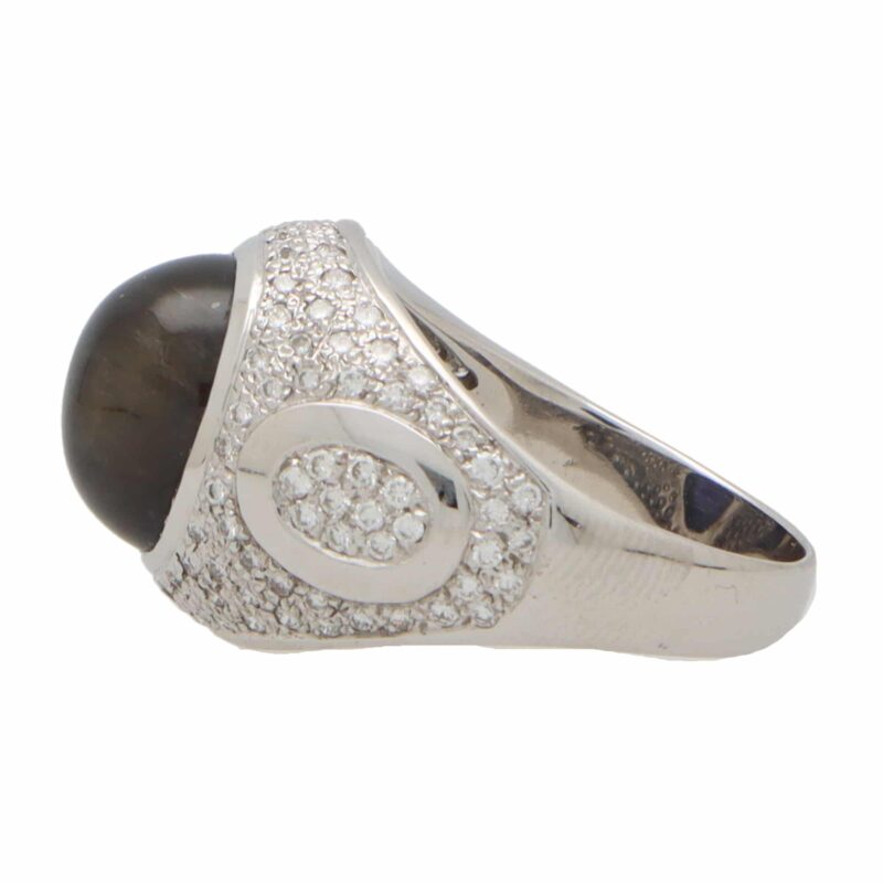 Vintage Antonini Iolite and Diamond Bombe Ring