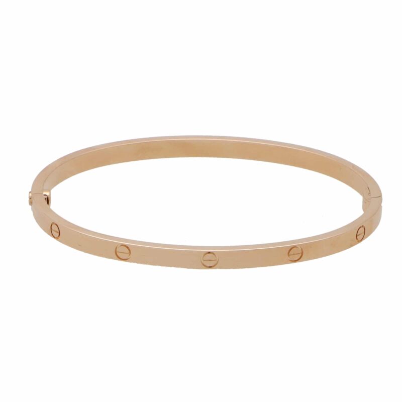 Vintage Cartier Rose Gold Mini Love Bangle, Size 17