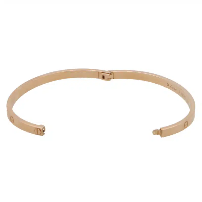 Vintage Cartier Rose Gold Mini Love Bangle, Size 17