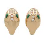 Vintage Bulgari Serpenti Diamond and Malachite Snake Earrings