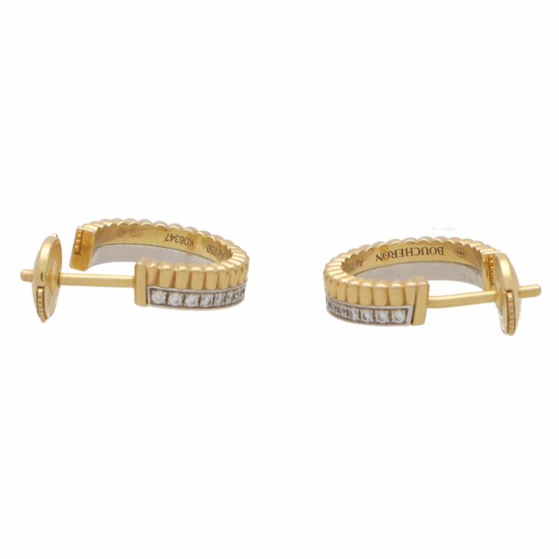 Vintage Boucheron 'Quatre Radiant' Diamond Hoop Earrings