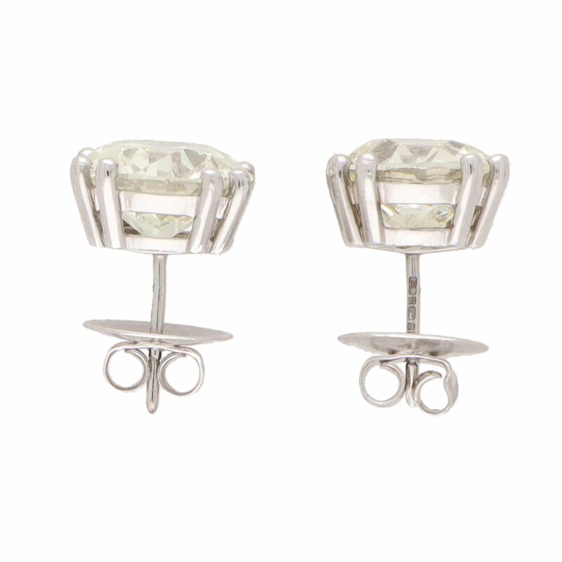 Solitaire 11.66 Carat Diamond Stud Earrings in Platinum