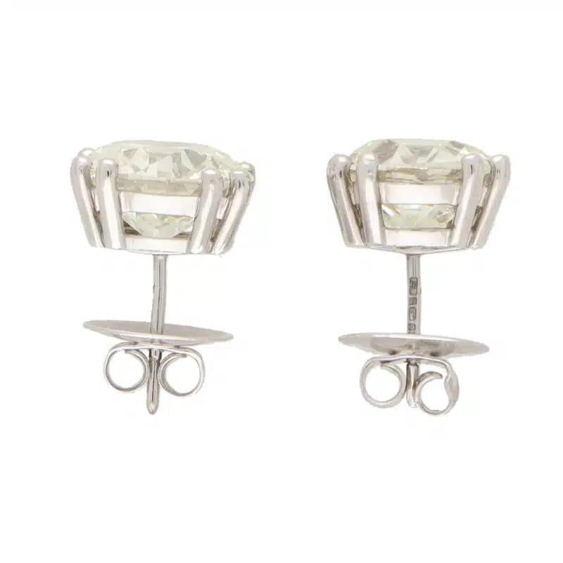 Solitaire 11.66 Carat Diamond Stud Earrings in Platinum