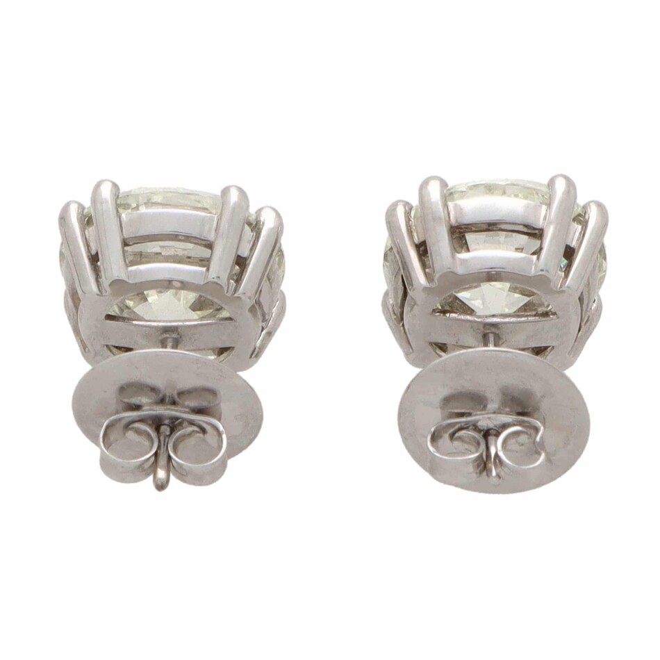 Solitaire 11.66 Carat Diamond Stud Earrings in Platinum