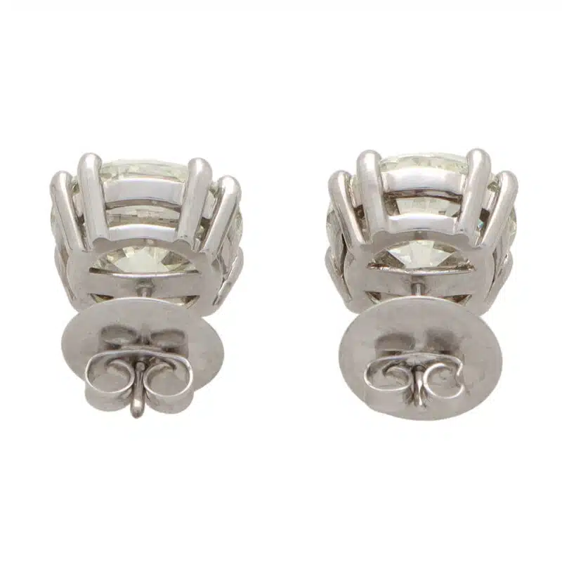 Solitaire 11.66 Carat Diamond Stud Earrings in Platinum