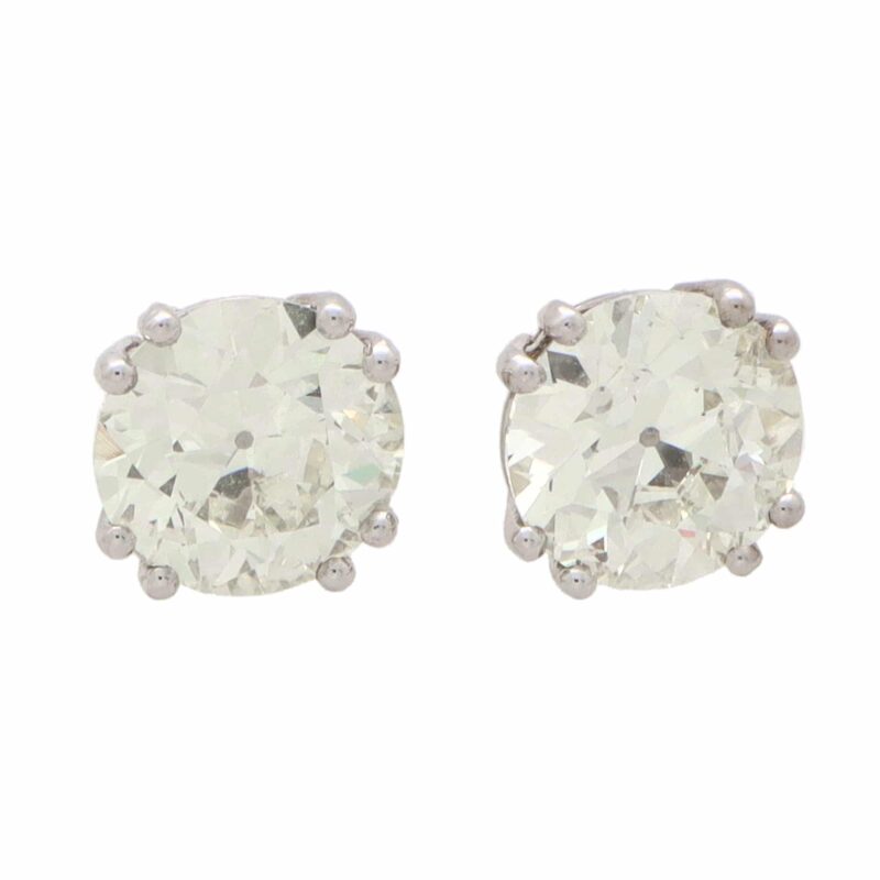 Solitaire 11.66 Carat Diamond Stud Earrings in Platinum