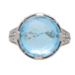 Vintage Bvlgari Parentesi Blue Topaz and Diamond Ring