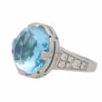 Vintage Bvlgari Parentesi Blue Topaz and Diamond Ring