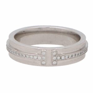 Vintage Tiffany & Co. 'Tiffany T' Narrow Diamond Band Ring