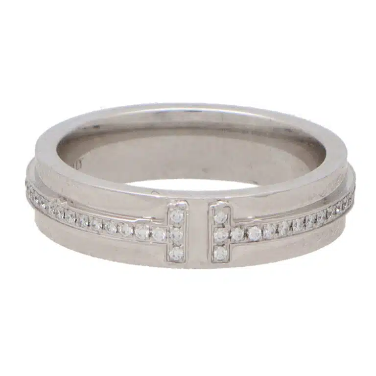 Vintage Tiffany & Co. 'Tiffany T' Narrow Diamond Band Ring