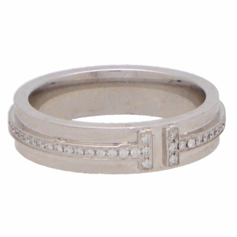 Vintage Tiffany & Co. 'Tiffany T' Narrow Diamond Band Ring