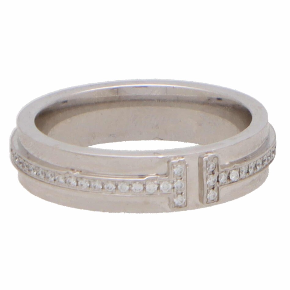 Vintage Tiffany & Co. 'Tiffany T' Narrow Diamond Band Ring