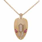 Vintage Bulgari Serpenti Diamond and Rubellite Necklace