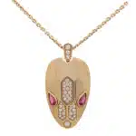 Vintage Bulgari Serpenti Diamond and Rubellite Necklace