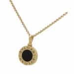 Vintage Bulgari Onyx Disc Necklace