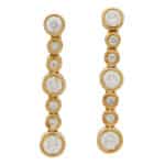 Contemporary Rub-Over Set Diamond Drop Earrings