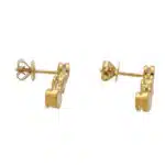 Contemporary Rub-Over Set Diamond Drop Earrings