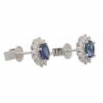 Vintage Style Sapphire and Diamond Cluster Earrings