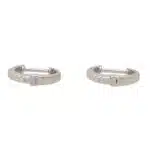 Contemporary Rub-Over Set Diamond Drop Earrings