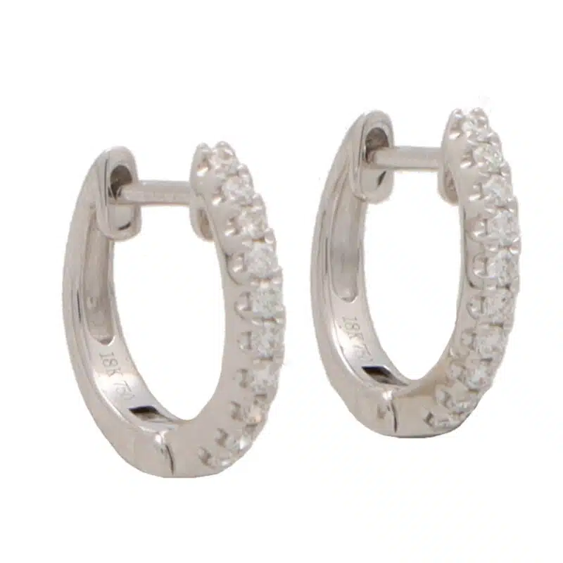 Contemporary Rub-Over Set Diamond Drop Earrings