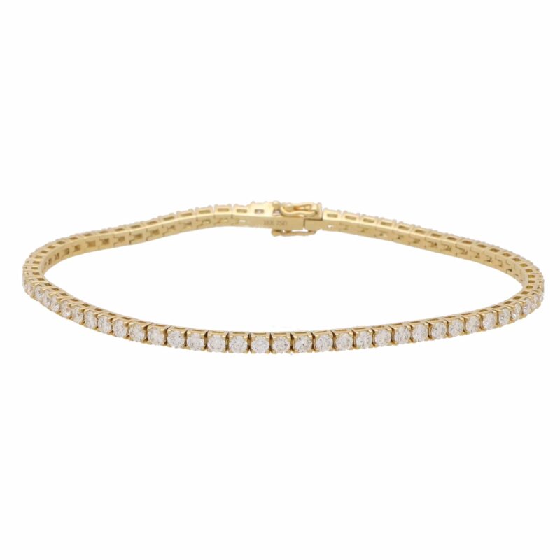 Contemporary 3.01ct Diamond Tennis Bracelet in Yellow Gold