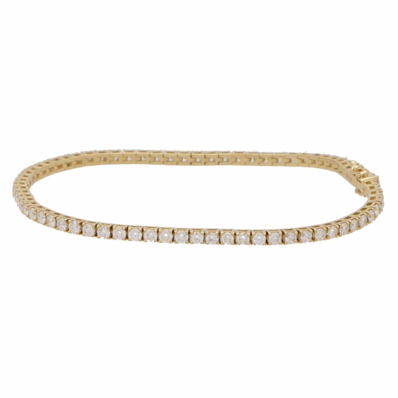 Contemporary 3.01ct Diamond Tennis Bracelet in Yellow Gold