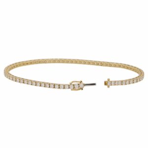 Contemporary 3.01ct Diamond Tennis Bracelet in Yellow Gold