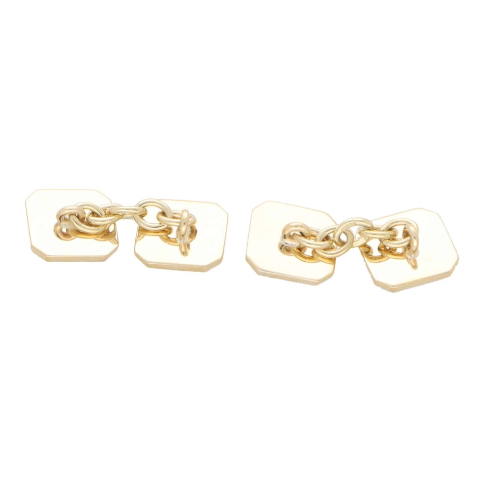 Art Deco Inspired Mother of Pearl and Diamond Chain Cufflinks