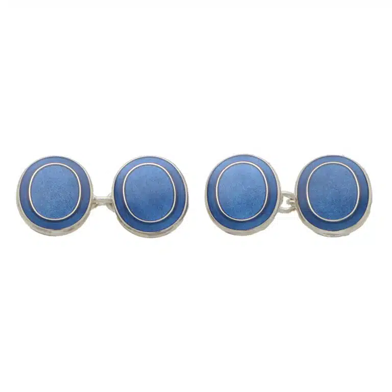 Denim Blue Double Sided Chain Link Cufflinks