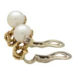 Vintage Pearl and Diamond Twisted Rope Clip Earrings