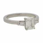 Certified Vintage 0.97ct Emerald Cut Diamond Ring