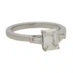 Certified Vintage 0.97ct Emerald Cut Diamond Ring
