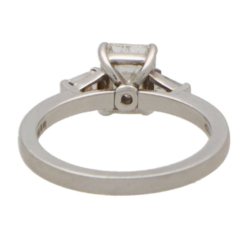 Certified Vintage 0.97ct Emerald Cut Diamond Ring