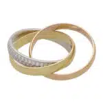 Vintage Cartier Diamond Trinity Ring Size 50