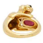 Vintage Panthère De Cartier Ruby and Emerald Panther Ring