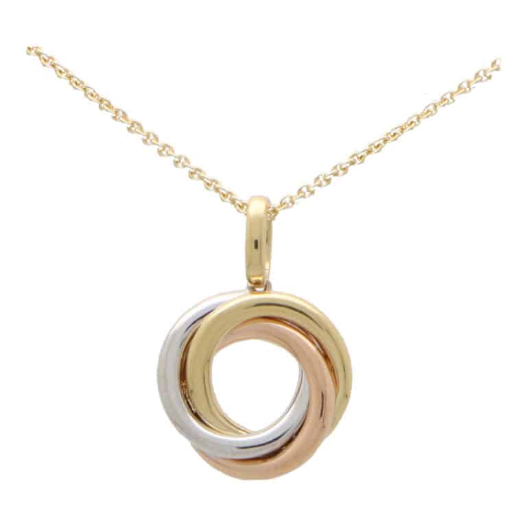 Contemporary Trinity Pendant Necklace