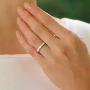 Contemporary Princess Cut Half Eternity Ring in Platinum