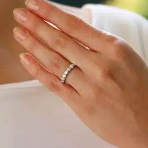 Diamond Bar Set Half Eternity Ring in Platinum