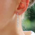 Contemporary Leaf Diamond Drop Earrings